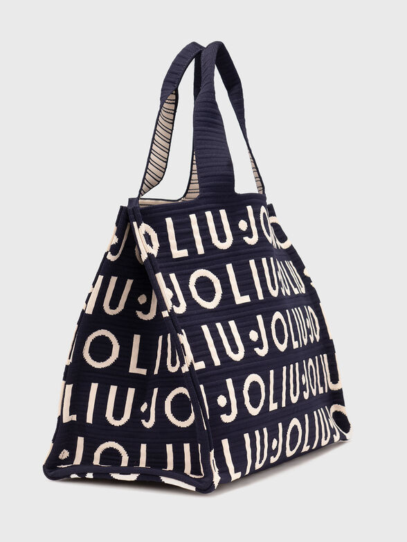 Knit tote bag with long strap - 4