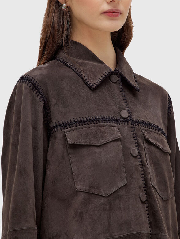 Oversized suede shirt - 4