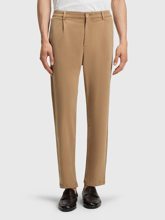 Beige slim fit pants - 1