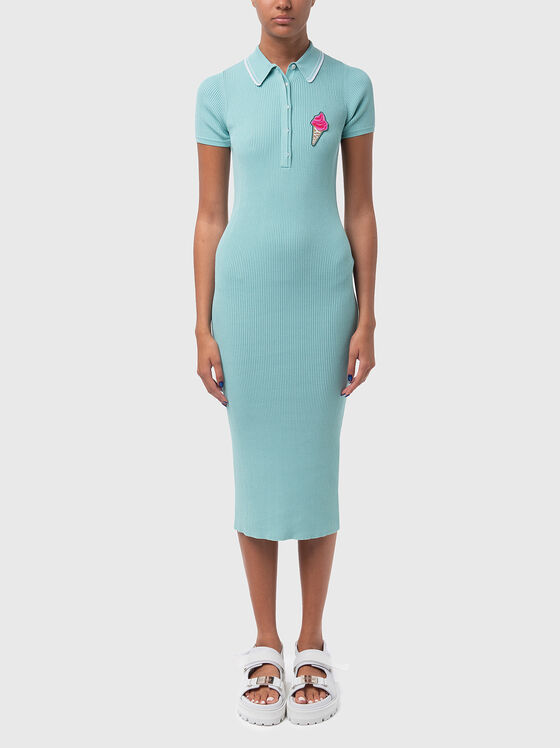 Knitted dress with accent patch - 1