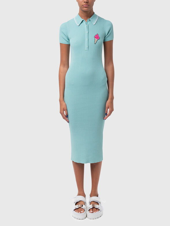 Knitted dress with accent patch - 1