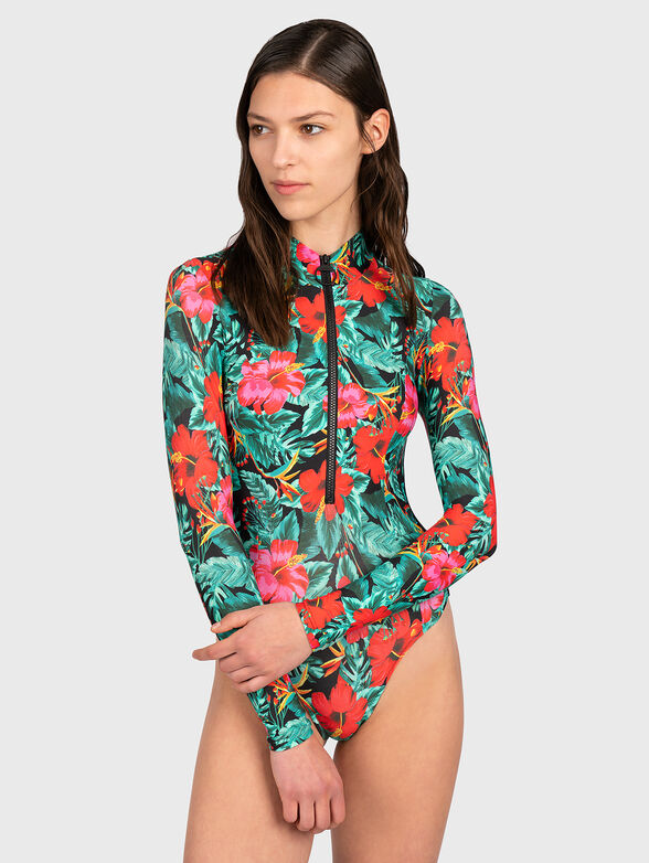 Floral print swimsuit - 1