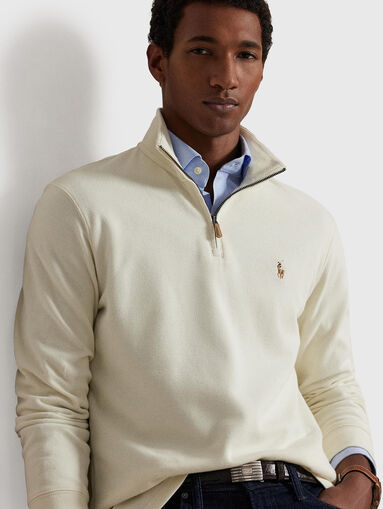 Cotton sweater with zip - 5