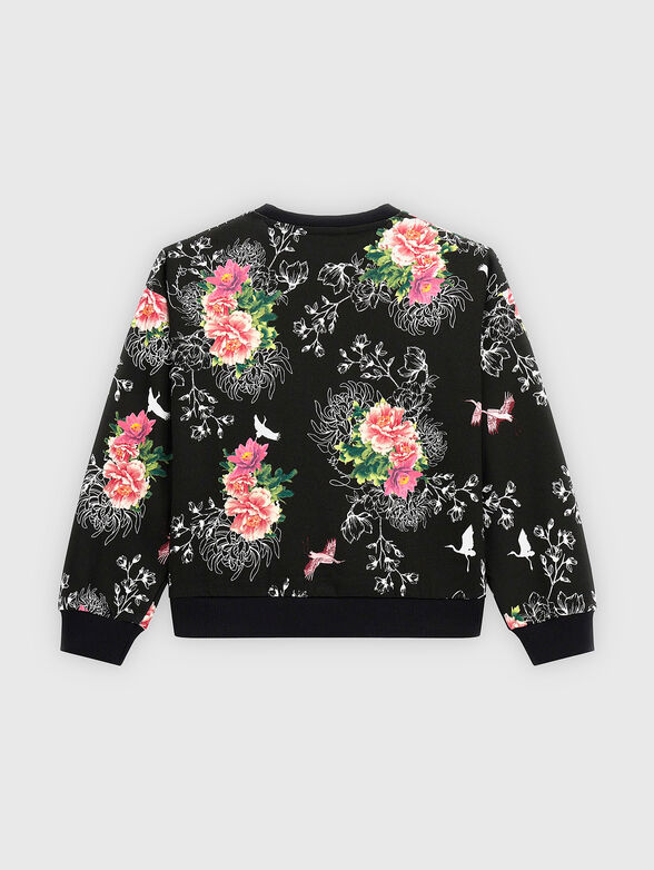 Blouse with floral print and logo accent - 2