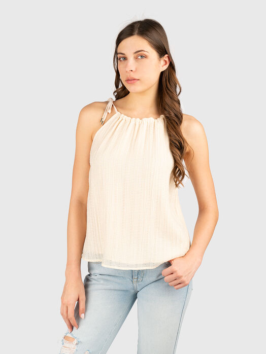 Top with ties at the neckline