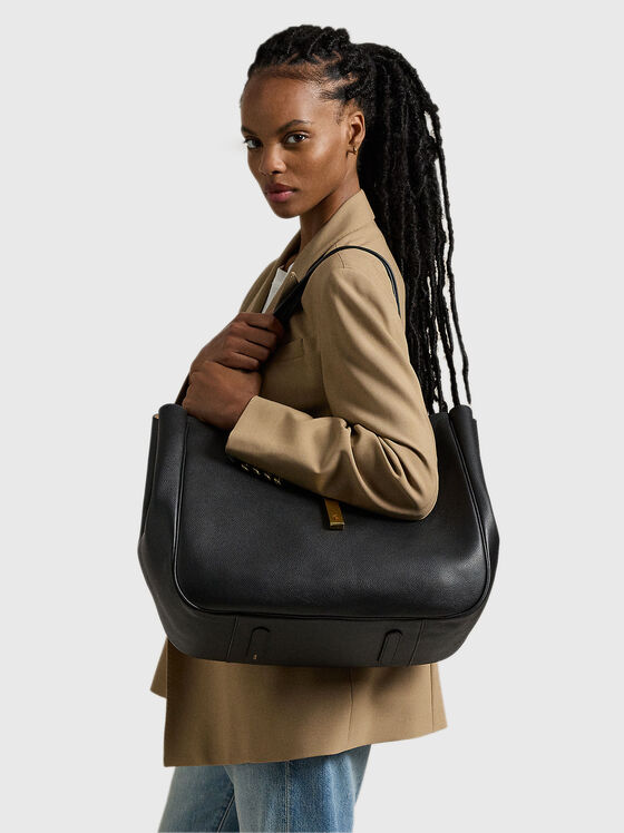 Black leather tote bag - 2