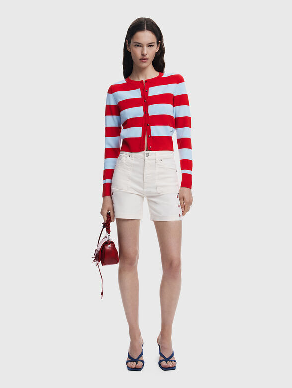 Denim shorts with embroidery - 6