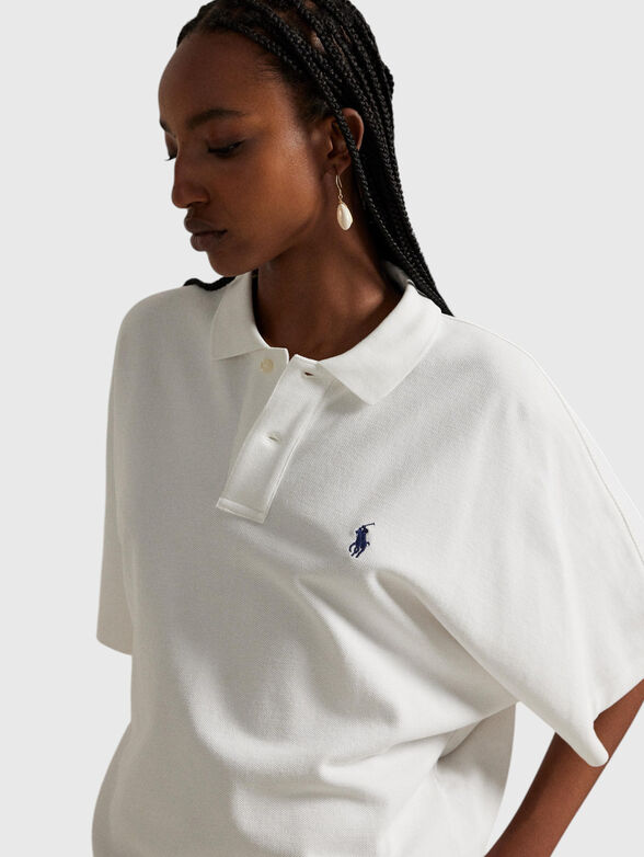 White cotton polo shirt - 4