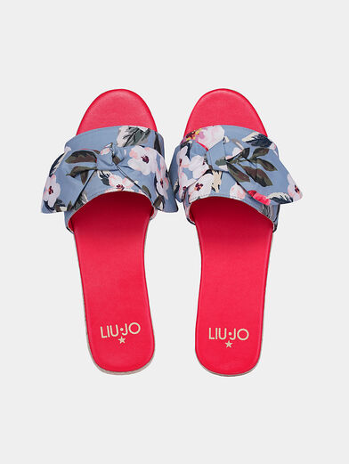 Floral slippers with a bow - 6