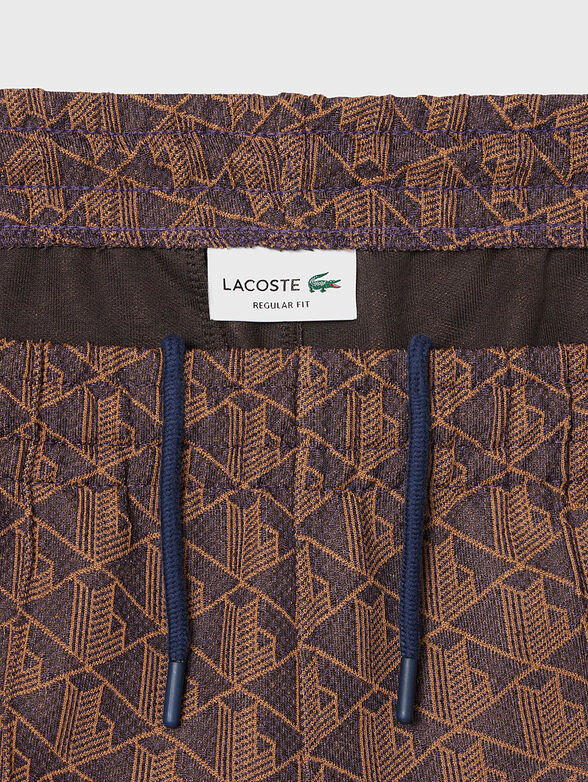 Brown sports trouser with monogram print - 4