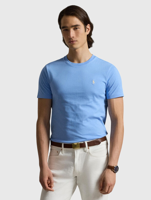 Cotton T-shirt with a round neckline - 1
