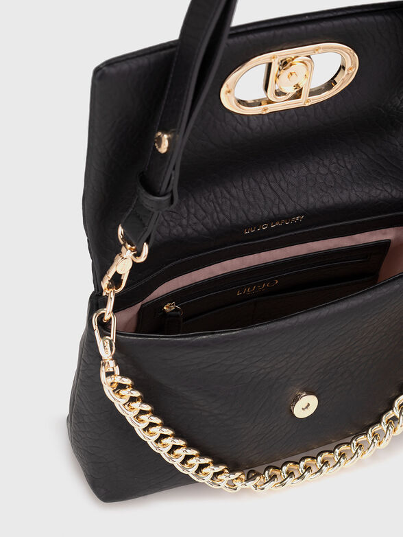 Black crossbody bag with logo detail - 6