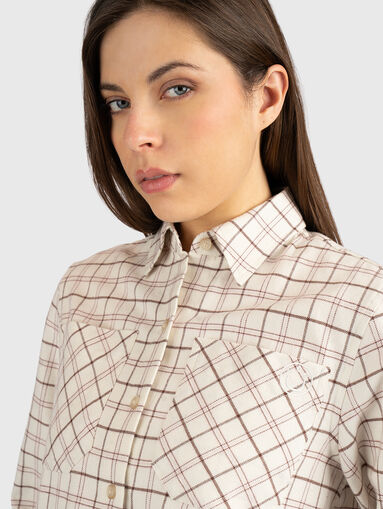 Checked shirt with cropped cut - 5