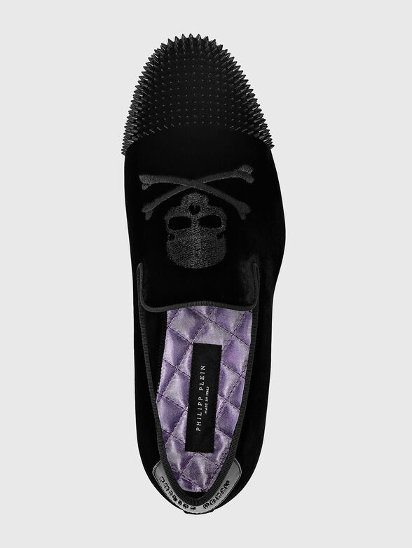 Black loafers with embroidery and art details - 4