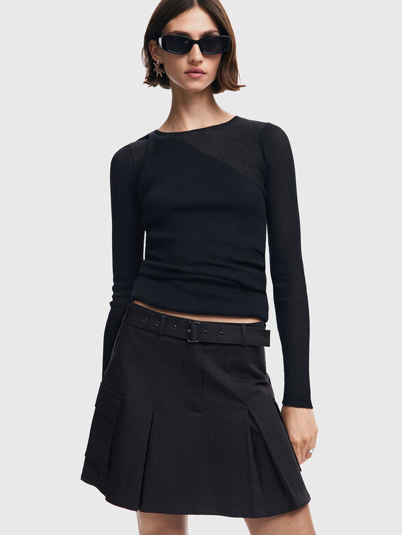 Pleated skirt in black  - 1