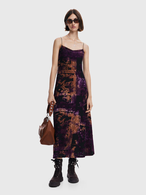 Dress with print and thin straps - 1