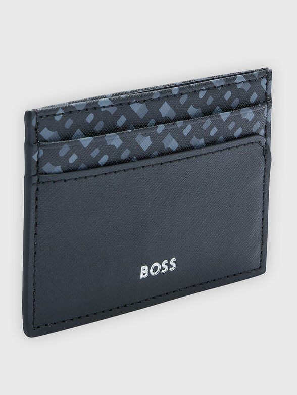 Blue card holder with print - 3