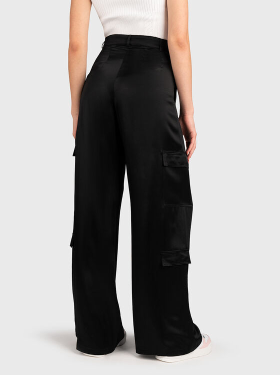Satin-effect trousers in black  - 2