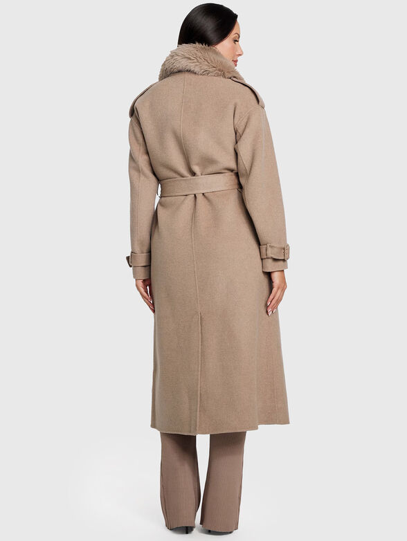 ELLA wool coat with waist belt - 3