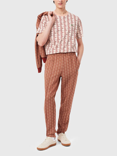 Brown sports trouser with monogram print - 5