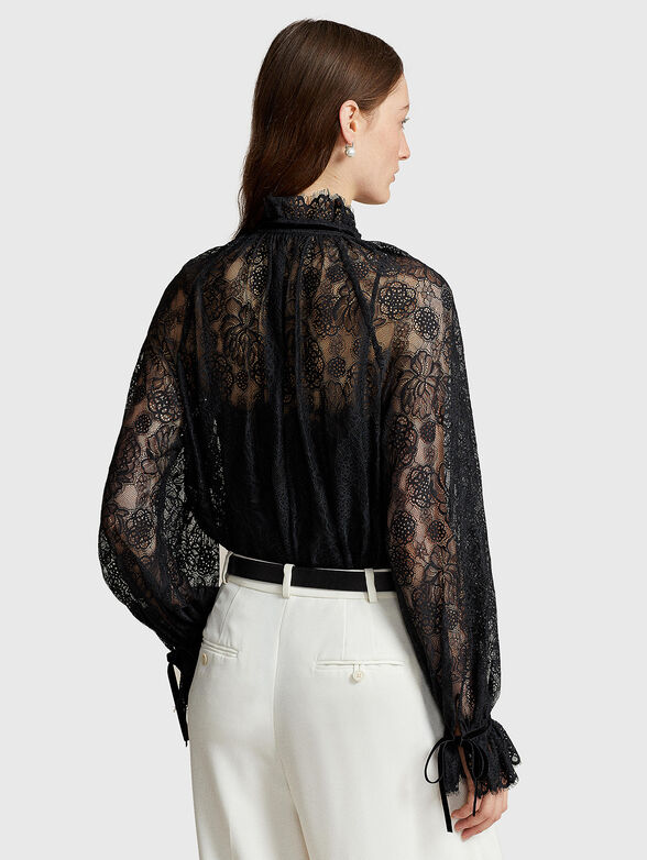 Lace blouse in black - 2
