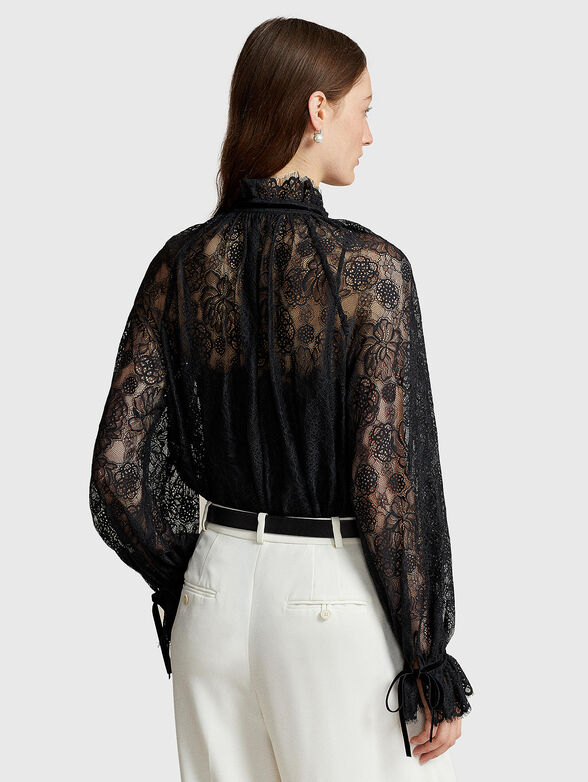 Lace blouse in black - 3