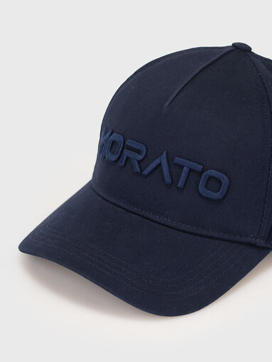 Logo embroidered cap in dark blue - 5