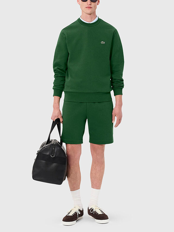 Cotton sweatshirt with logo in green - 2