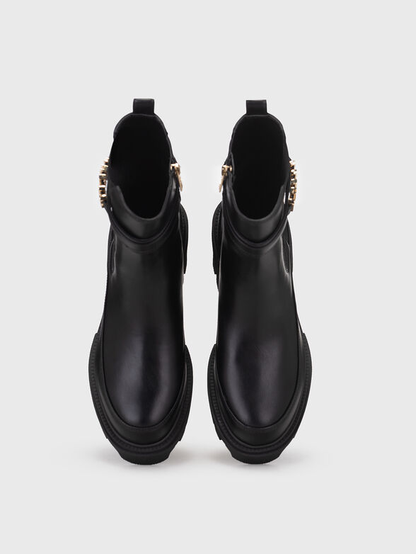 YELMA black boots with logo motif  - 5