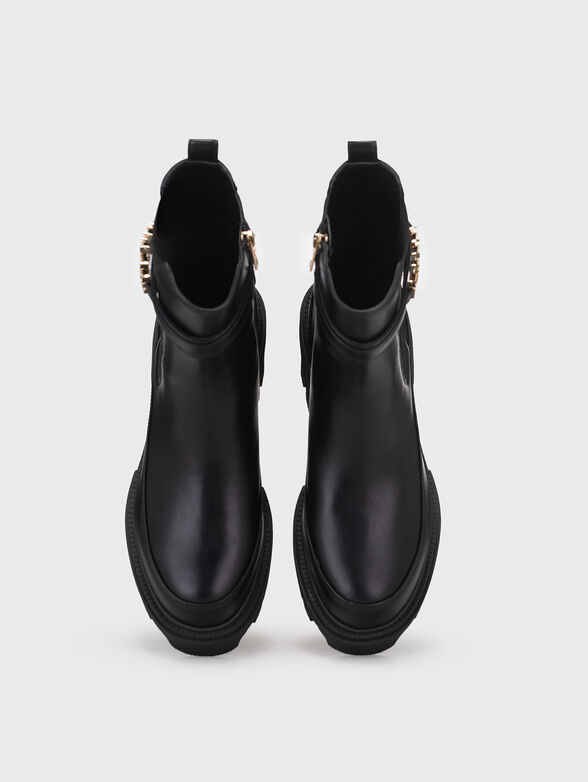 YELMA black boots with logo motif  - 6