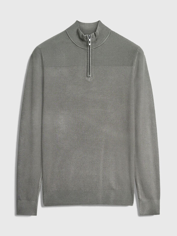 Black slim zip sweater - 1