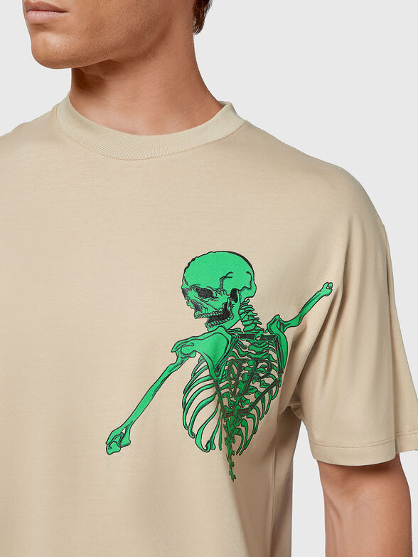 Cotton T-shirt with contrasting print - 3