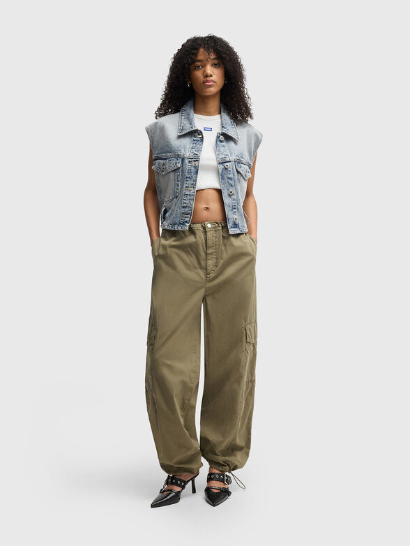 Denim vest with waist belt - 2