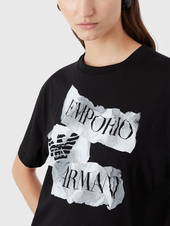 Cotton T-shirt with logo print - 4