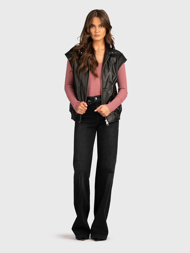 Wide-leg jeans with a belt - 5