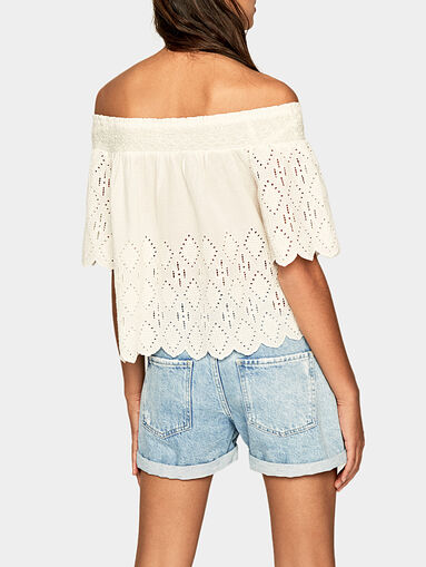 LUNA black cotton blouse - 5