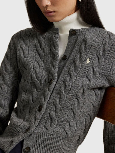 Knitted wool and cashmere cardigan - 4