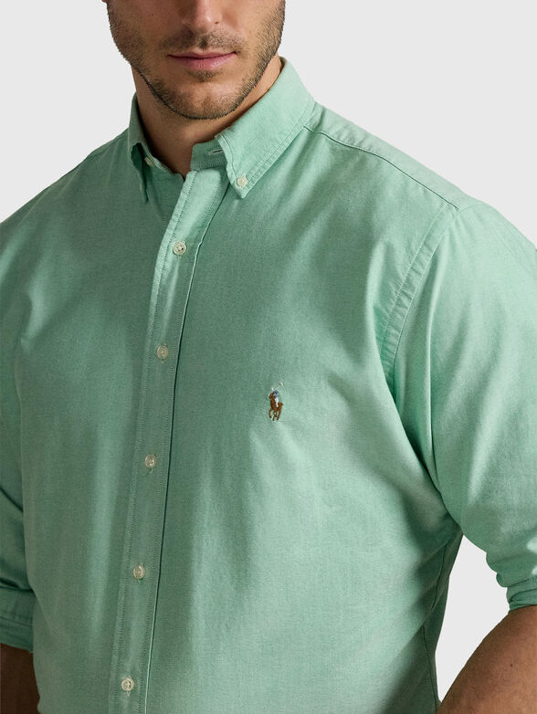 Cotton shirt with logo embroidery - 4