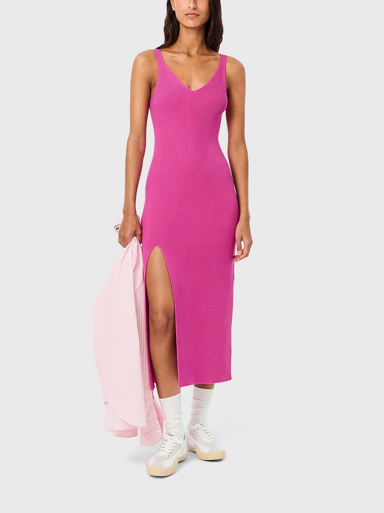 Midi dress with side slit brand LACOSTE — Globalbrandsstore