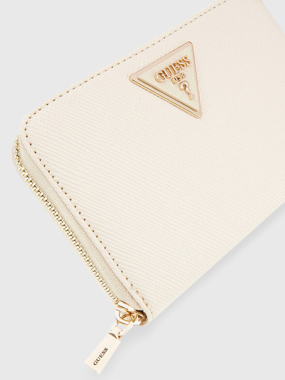 LAUREL beige  wallet with triangular logo accent - 3