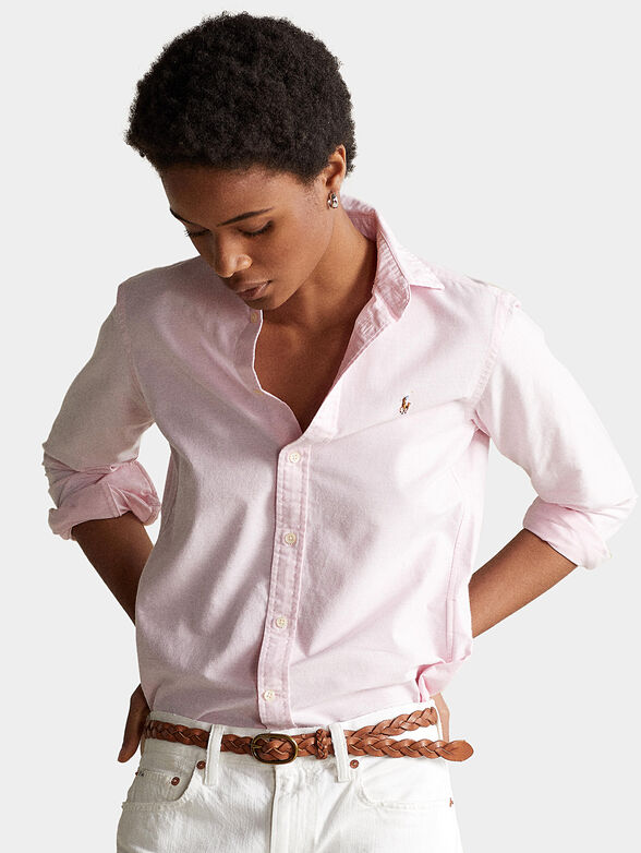 GEORGIA cotton shirt in pale pink - 1