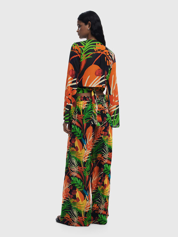 Tropical print wrap trousers - 2