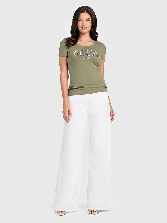 Black cotton T-shirt with logo print - 2