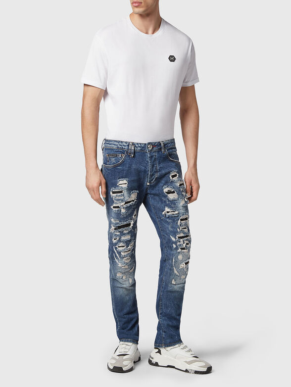 Black jeans with accent ripped details - 4