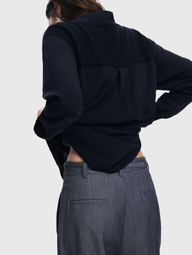 Black shirt with knitted elements - 4