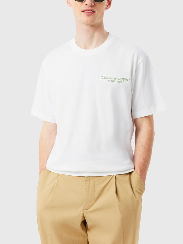 Cotton T-shirt with a round neckline - 1