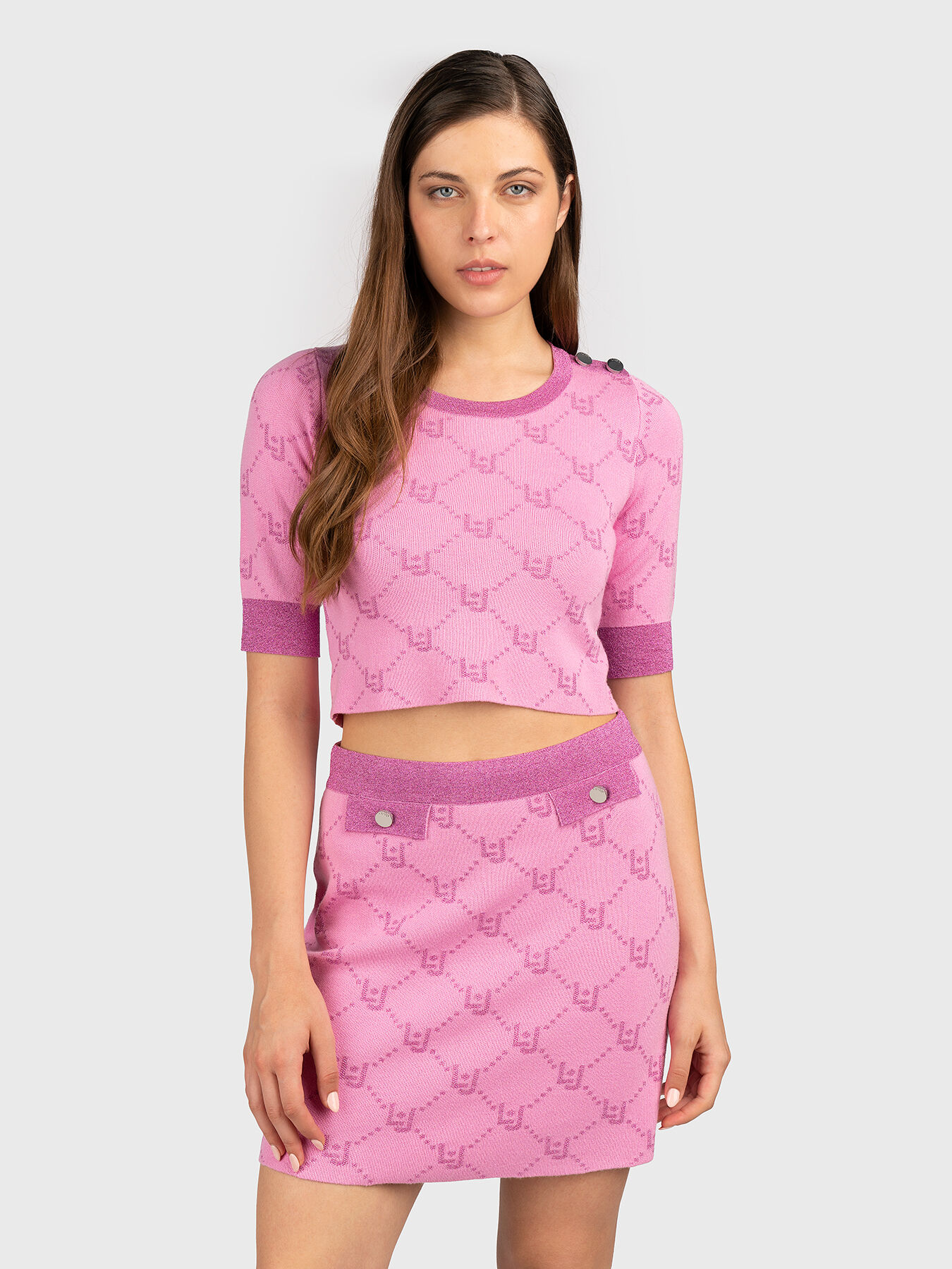 送料無料 お LIU brand print monogram with Blouse JO Globalbrandsstore — Mサイズ