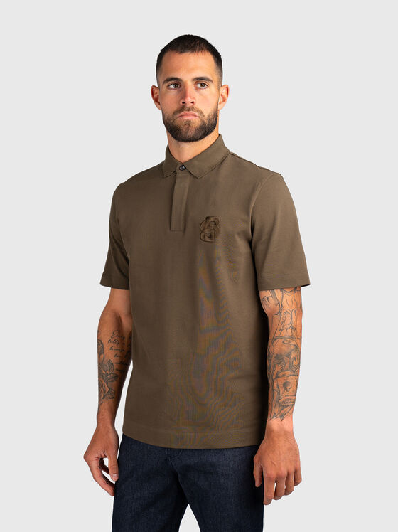 Памучен поло-шърт с лого - 1