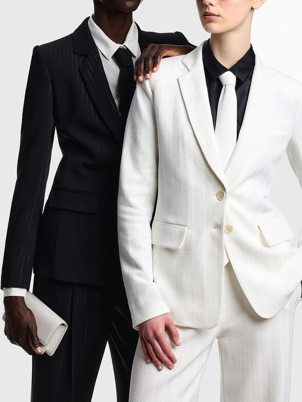 Single-breasted jacket with lurex threads - 2