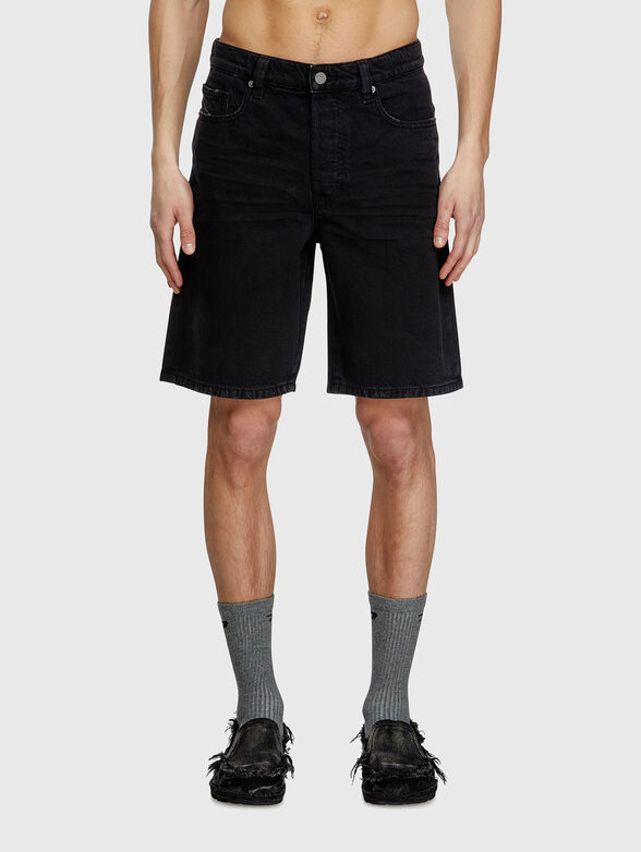 Black denim shorts - 1